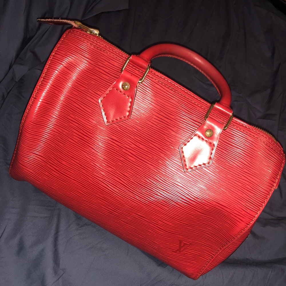 Vintage Loui Speedy 30 in Red Epi Leather
